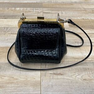 🌟 VINTAGE Faux Croc Patent Crossbody Purse Bag